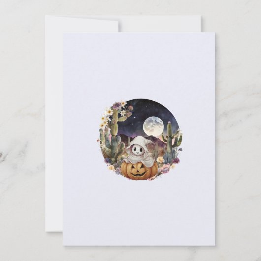 ハロウィーンカボチャのブーブベイビーシャワー 招待状 (裏面)