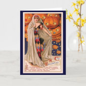 ハロウィーンカボチャのヘッドカード カード (黄色い花)