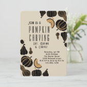 ハロウィーンカボチャの彫刻パーティの招待状 招待状 (スタンド正面)