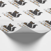 ハロウィーンカボチャの猫 – バックカラーを選択 ラッピングペーパー (角)