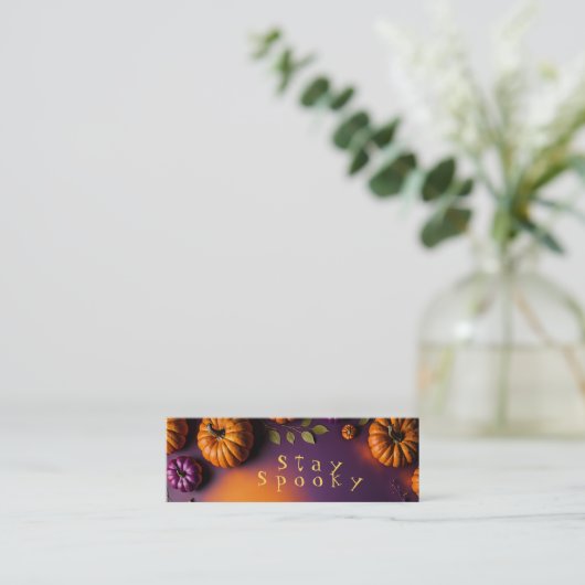 ハロウィーンカボチャの背景 スキニー名刺 (スタンド正面)
