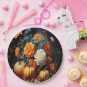 ハロウィーンカボチャの花 ペーパープレート (パーティー)