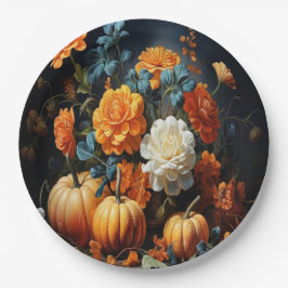 ハロウィーンカボチャの花 ペーパープレート