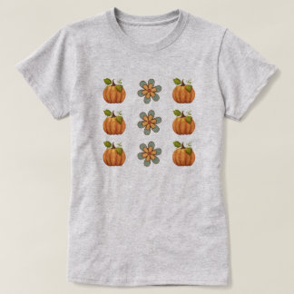 ハロウィーンカボチャの花tシャツギフト tシャツ
