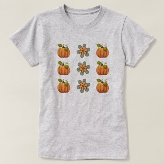 ハロウィーンカボチャの花tシャツギフト tシャツ (デザイン正面)