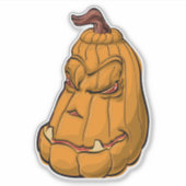 ハロウィーンカボチャイラストレーション シール (正面)