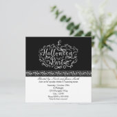 ハロウィーンカボチャエレガント白黒招待状 招待状 (スタンド正面)