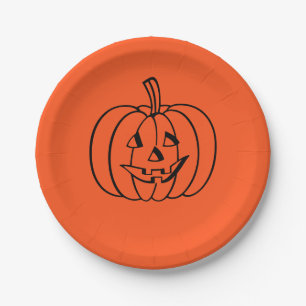ハロウィーンカボチャオレンジジャックオランタン ペーパープレート