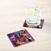 ハロウィーンカボチャガーリー不気味キュイ スクエアペーパーコースター (インサイチュ)