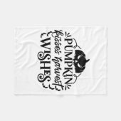 ハロウィーンカボチャキスハーベストウィーズ誕生日 フリースブランケット (正面(横))