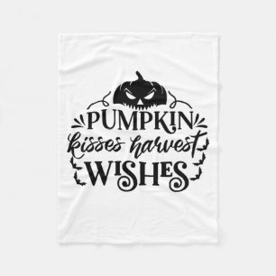 ハロウィーンカボチャキスハーベストウィーズ誕生日 フリースブランケット