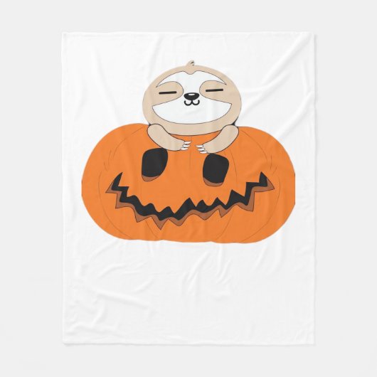 ハロウィーンカボチャクラシックンスロスTシャツ フリースブランケット (正面)