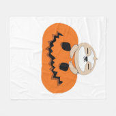 ハロウィーンカボチャクラシックンスロスTシャツ フリースブランケット (正面(横))