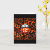 ハロウィーンカボチャナースかわいいCnaコスチュームスクラブトップ カード (黄色い花)