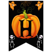 ハロウィーンカボチャハッピーバースデー バンティングフラッグ (第2の旗)