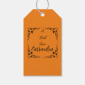 ハロウィーンカボチャパーソナライズされたオレンジ ギフトタグ (正面)