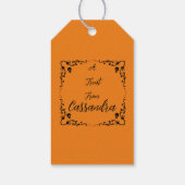 ハロウィーンカボチャパーソナライズされたオレンジ ギフトタグ (裏面)