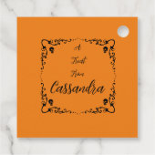 ハロウィーンカボチャパーソナライズされたオレンジ フェイバータグ (裏面)