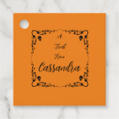 ハロウィーンカボチャパーソナライズされたオレンジ フェイバータグ (正面)