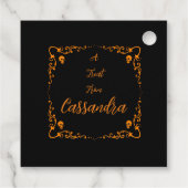 ハロウィーンカボチャパーソナライズされたオレンジ フェイバータグ (裏面)