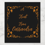 ハロウィーンカボチャパーソナライズされたオレンジ ワインラベル (シングルラベル)