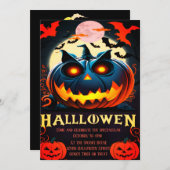 ハロウィーンカボチャパーティの招待状 招待状 (正面/裏面)