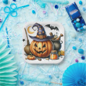 ハロウィーンカボチャプレート ペーパープレート (パーティー)