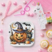 ハロウィーンカボチャプレート ペーパープレート (パーティー)