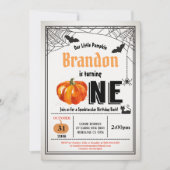 ハロウィーンカボチャベビー第1回誕生パーティー 招待状 (正面)