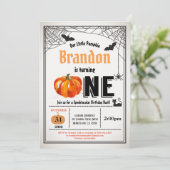 ハロウィーンカボチャベビー第1回誕生パーティー 招待状 (スタンド正面)