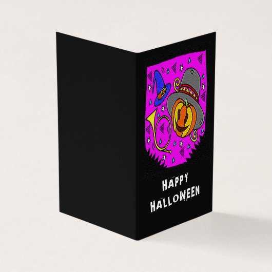 ハロウィーンカボチャホーンこうもり教室の交換カード 名刺 (外部)
