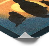 ハロウィーンカボチャヴィンテージアートポスター ポスター (角)