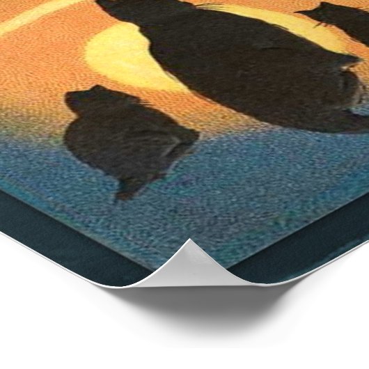 ハロウィーンカボチャヴィンテージアートポスター ポスター (角)