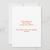 ハロウィーンカボチャ不気味フレーム秋 招待状 (裏面)