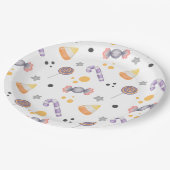 ハロウィーンカボチャ動物リトルブベビーシャワー ペーパープレート (アングル)