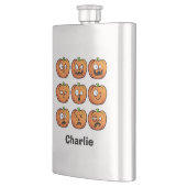 ハロウィーンカボチャ名前をカスタムするフラスコ フラスク (左)