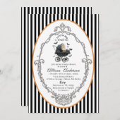 ハロウィーンカボチャ小さなブー赤ちゃんシャワー 招待状 (正面/裏面)