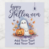 ハロウィーンカボチャ幽霊カスタマイズ可能ワインラベル ワインラベル (シングルラベル)