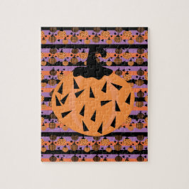 ハロウィーンカボチャ幾何学模様 ジグソーパズル