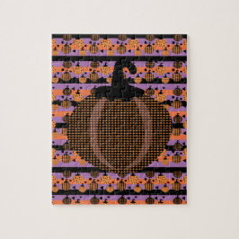 ハロウィーンカボチャ幾何学模様 ジグソーパズル