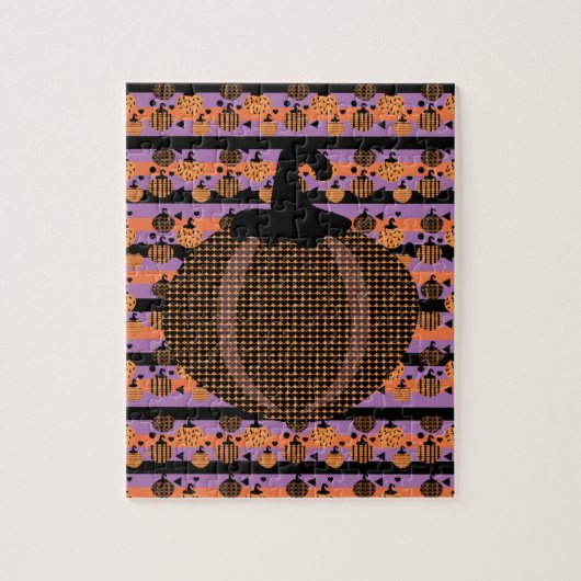 ハロウィーンカボチャ幾何学模様 ジグソーパズル (縦)