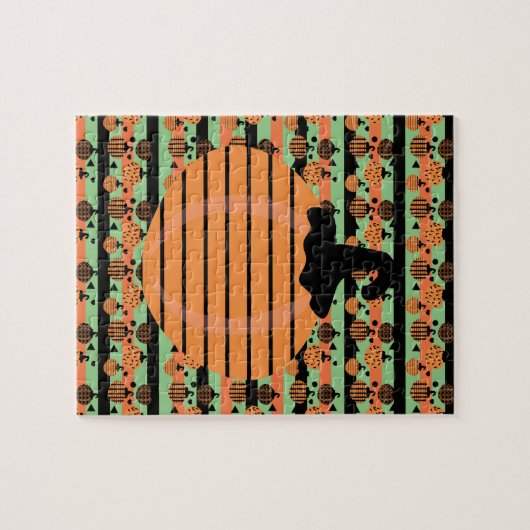 ハロウィーンカボチャ幾何学模様 ジグソーパズル (横)