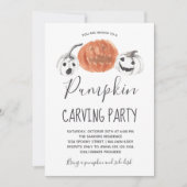 ハロウィーンカボチャ彫刻パーティー 招待状 (正面)