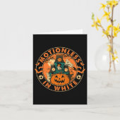 ハロウィーンカボチャ怖いおもしろいの白の動き カード (黄色い花)