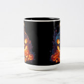 ハロウィーンカボチャ怖い話 ツートーンマグカップ (中央)