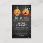 ハロウィーンカボチャ性別パーティーブックリクエストの表示 エンクロージャーカード (正面)