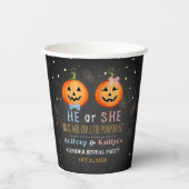 ハロウィーンカボチャ性別リビールパーティー 紙コップ (裏面)