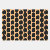 ハロウィーンカボチャ手描きオレンジブラックパープル ラッピングペーパーシート (正面3)