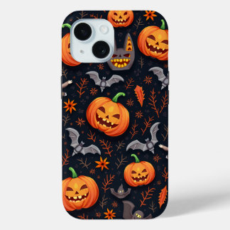 ハロウィーンカボチャ柄の電話ケース iPhone 15ケース