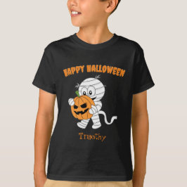 ハロウィーンカボチャ歩くの子どものかわいいママ Tシャツ